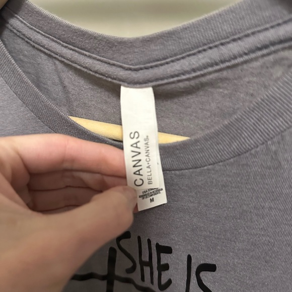 Women’s She is Strong Proverbs 31:25 Christian Shortsleeve Shirt size Medium - Picture 3 of 5